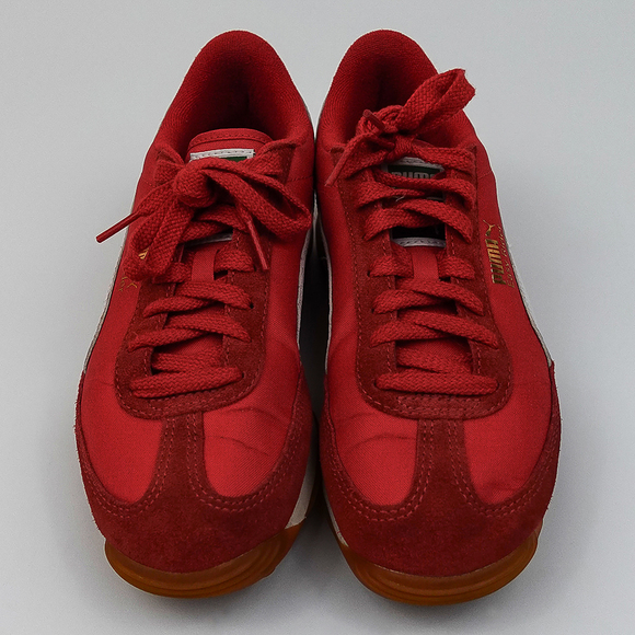 Puma Red White Foam Gum Sole Suede Nylon Easy Rider Vintage Sneakers - 8 - Picture 4 of 11